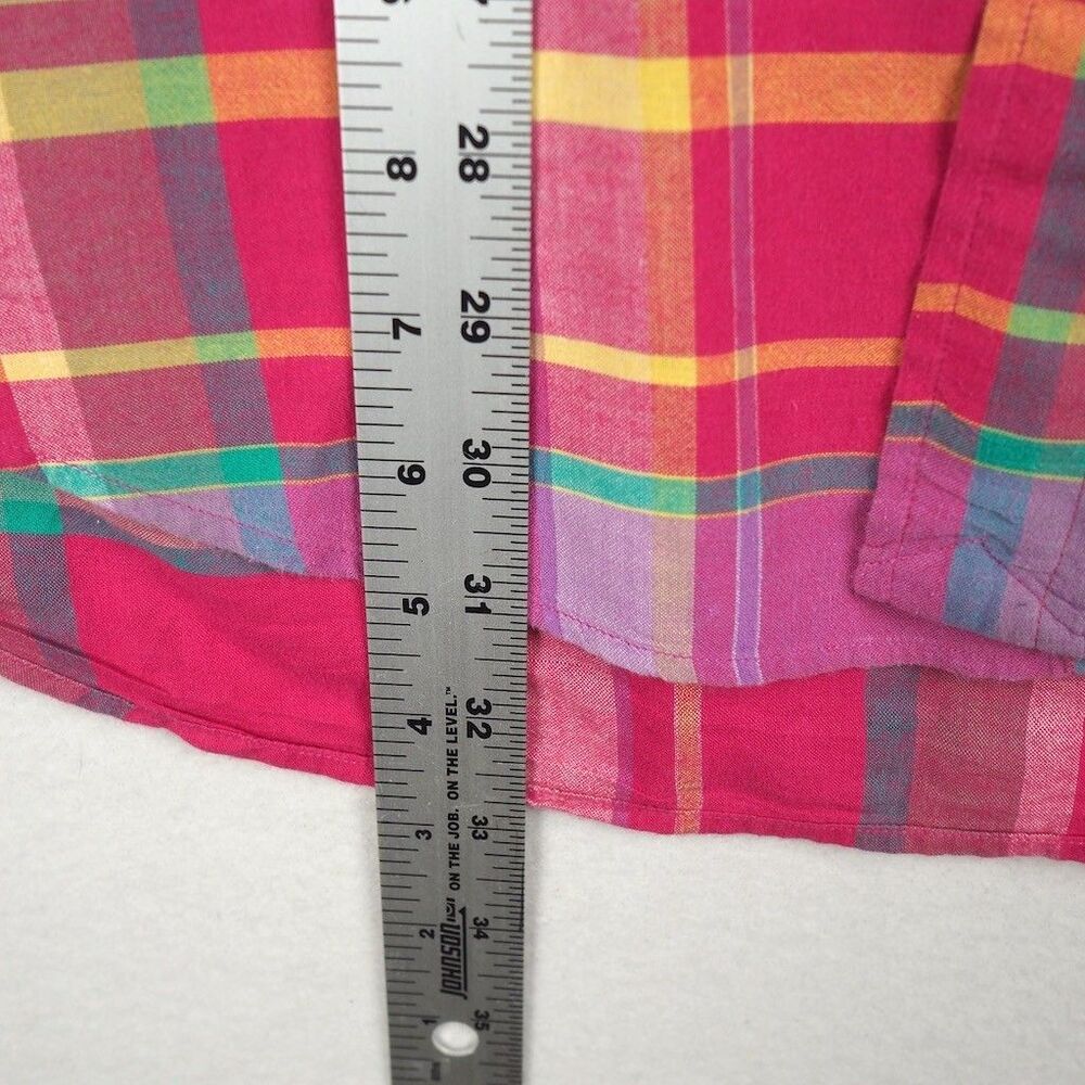 Polo Ralph Lauren Indian Madras Short Sleeve Shirt Mens M Pink Green Plaid Blake - Picture 7 of 9